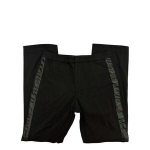 Lauren Ralph Lauren‎ Legging Skinny Pants Size 12 Black Faux Leather Side Stripe